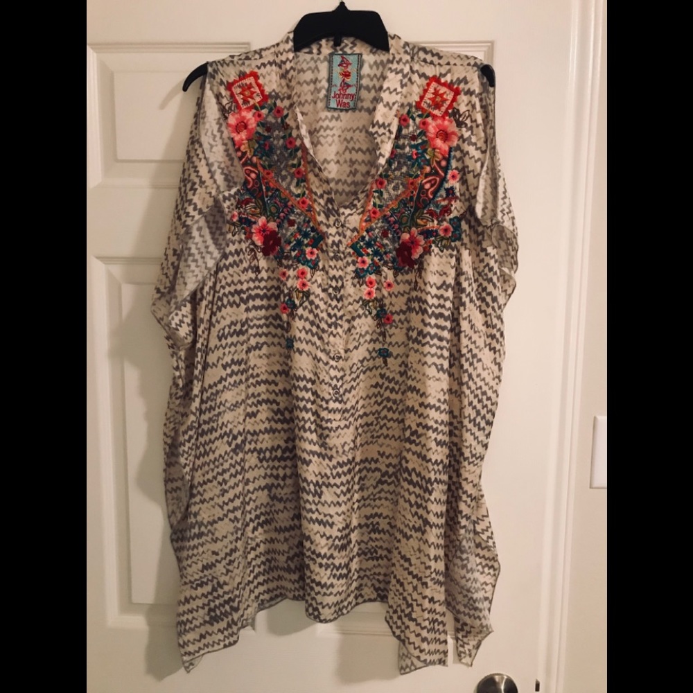 Johnny Was, silk tunic.
